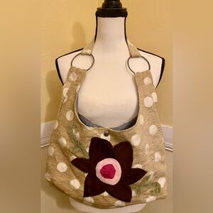 CHERELLA Floral Beige Tote Bag; Excellent condition; NWOT.